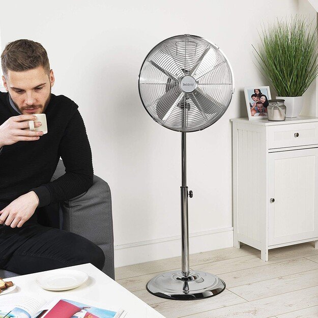 Beldray EH3263VDE chrome pedestal fan 8