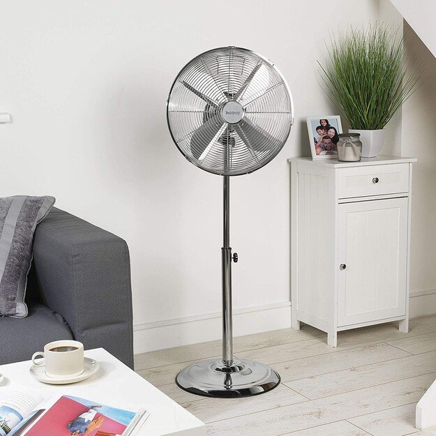 Beldray EH3263VDE chrome pedestal fan 1