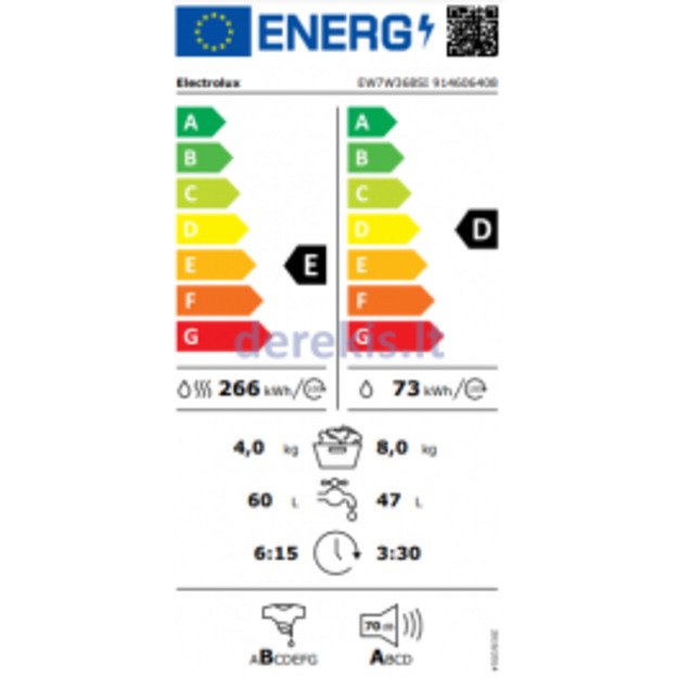 Įmontuojama skalbimo ma&scaron;ina-džiovyklė Electrolux EW7W368SI
