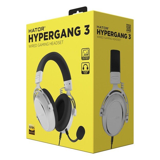 HATOR HYPERGANG 3 Hi-Res Headset Wired Head-band Gaming USB Type-C / USB Type-A White
