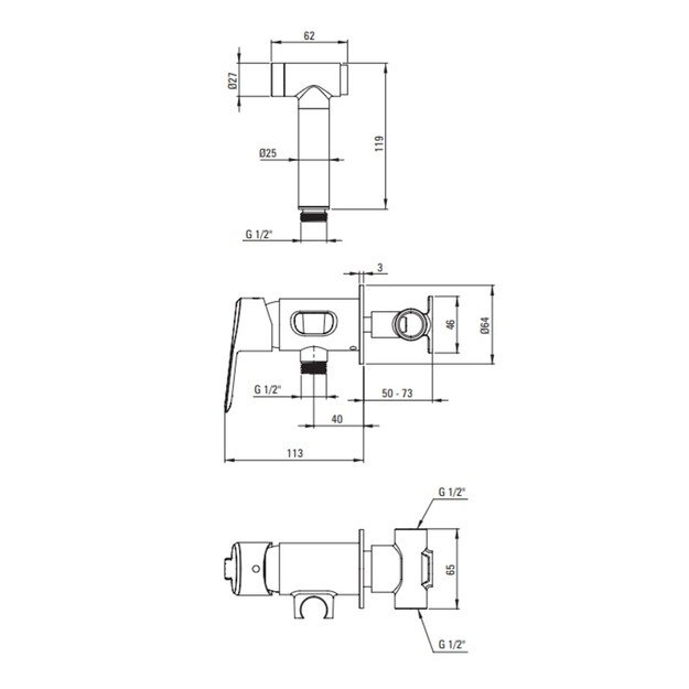 Potinkinis bide mai&scaron;ytuvas su du&scaron;eliu Deante Arnika BQA_N34M, juodas matinis 3