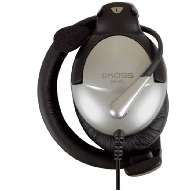 Koss | Headphones | SB45 | Wired | On-Ear | Microphone | Silver/Black | Noise canceling