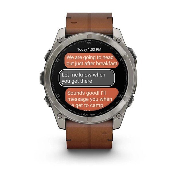 Garmin Fenix 8 3.56 cm (1.4 ) AMOLED 51 mm Digital 454 x 454 pixels Touchscreen Titanium Wi-Fi GPS (satellite)