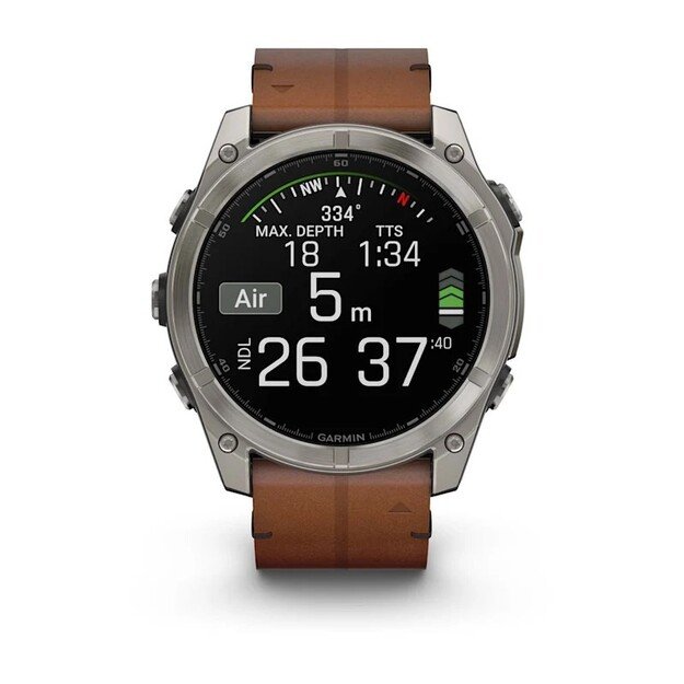Garmin Fenix 8 3.56 cm (1.4 ) AMOLED 51 mm Digital 454 x 454 pixels Touchscreen Titanium Wi-Fi GPS (satellite)