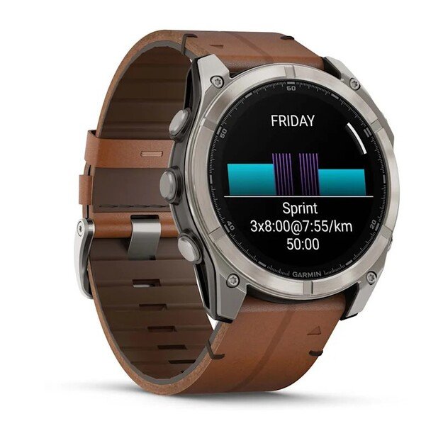 Garmin Fenix 8 3.56 cm (1.4 ) AMOLED 51 mm Digital 454 x 454 pixels Touchscreen Titanium Wi-Fi GPS (satellite)