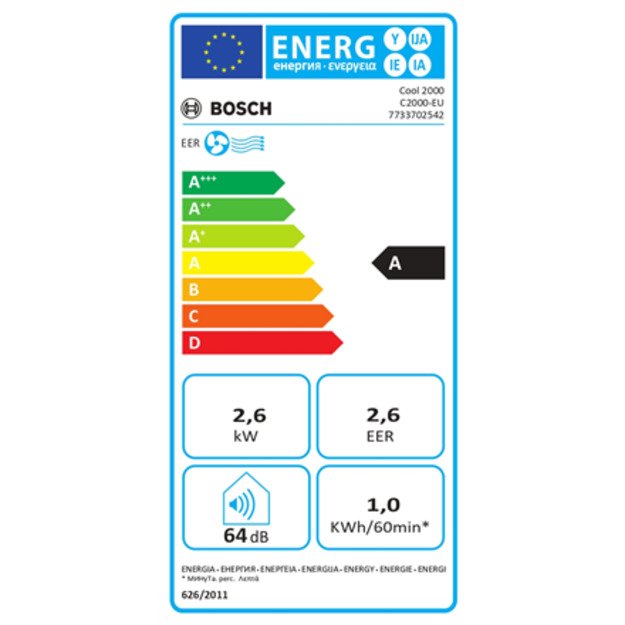 Bosch Mobile Air Conditioner | Cool 2000 | Suitable for rooms up to 88 m&sup3; | White