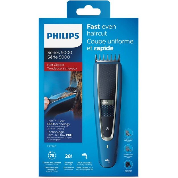 Philips 5000 series HC5612/15 hair trimmers/clipper Black, Blue 1