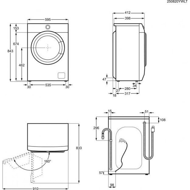 38cm gylio skalbyklė Electrolux EW6SN506W