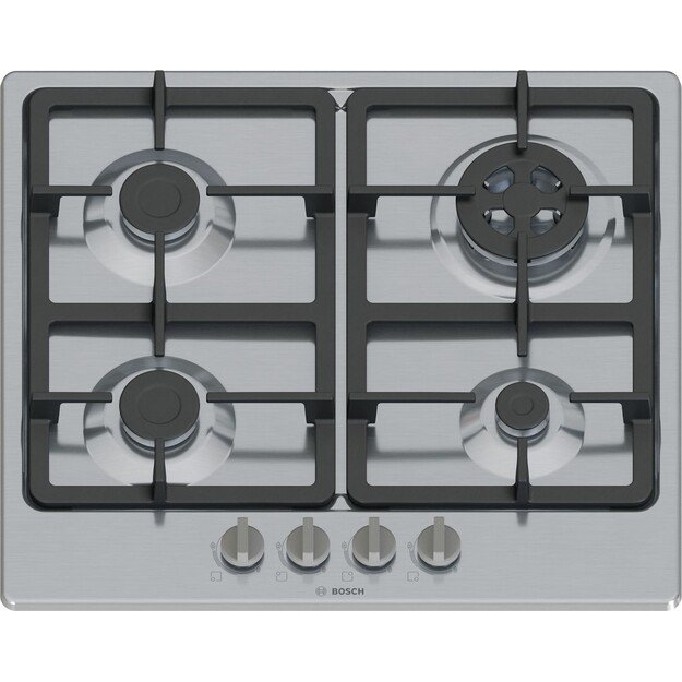 Bosch Serie 4 PGH6B5K90 hob Stainless steel Built-in 58 cm Gas 4 zone(s) 5