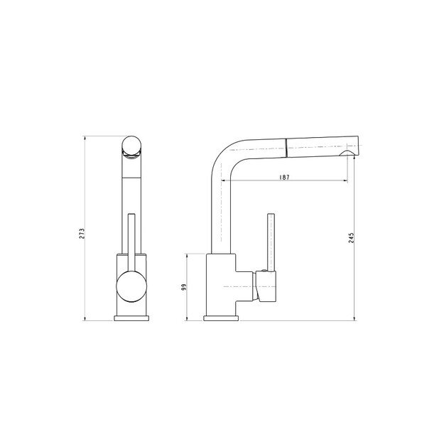 Komplektas: virtuvės plautuvė ir maišytuvas su ištraukiama žarna HELIKA SQT104-120AWP+2383-120 4