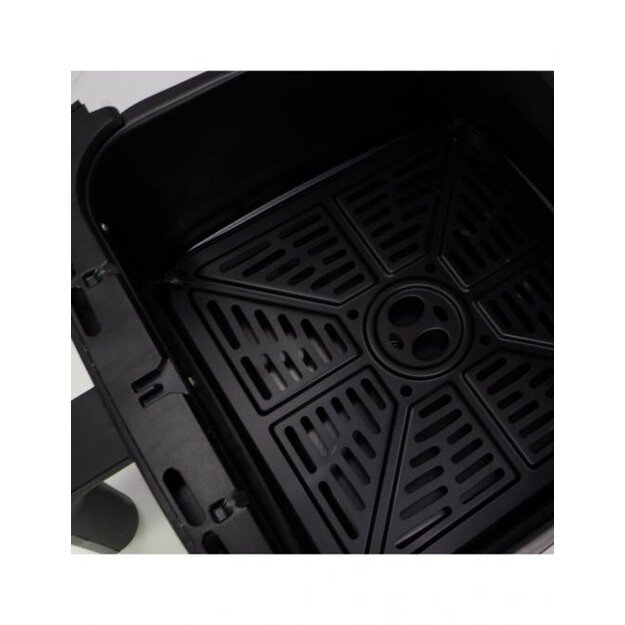 Karšto oro gruzdintuvė  su spalvotu displėjumi Jocca 2417 8l juoda/ner.plienas 1