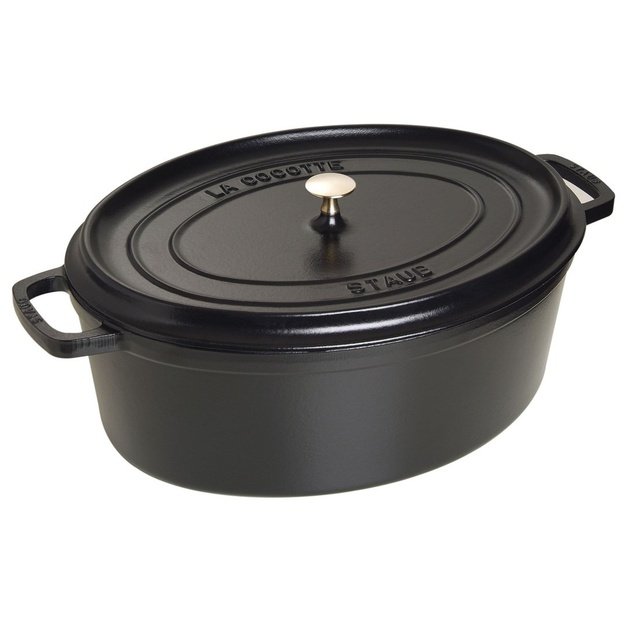 Staub oval cast iron pot - Black, 12 ltr