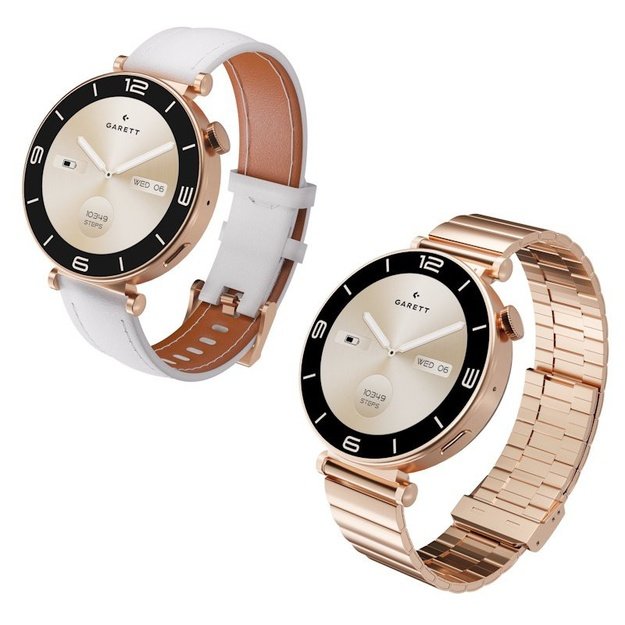 I&scaron;manusis laikrodis su lietuvi&scaron;ku meniu Garett Rose Gold Solid steel