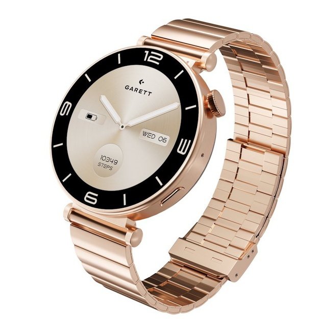 I&scaron;manusis laikrodis su lietuvi&scaron;ku meniu Garett Rose Gold Solid steel