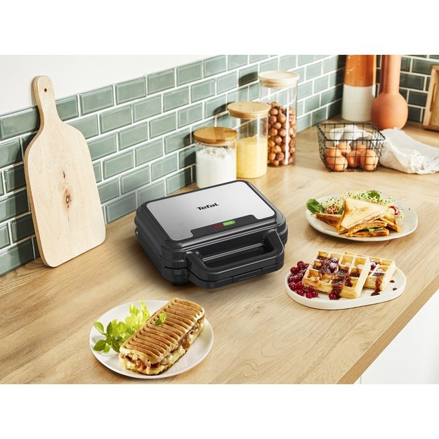 TEFAL | UltraCompact 3in1 SW383D10 | Sandwich Maker | 700 W | Number of plates 3 | Gray/Black