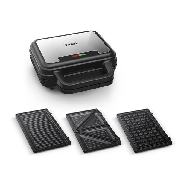 TEFAL | UltraCompact 3in1 SW383D10 | Sandwich Maker | 700 W | Number of plates 3 | Gray/Black