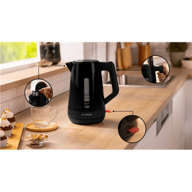 Bosch Kettle | TWK1M123 | Electric | 2400 W | 1.7 L | Plastic | 360&deg; rotational base | Black