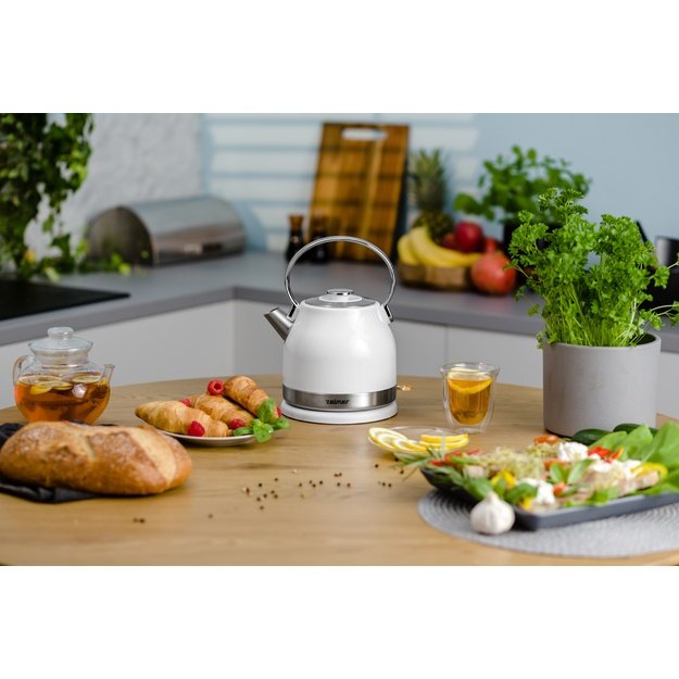 Zelmer ZCK7940 electric kettle 1.5 L 2200 W Stainless steel, White