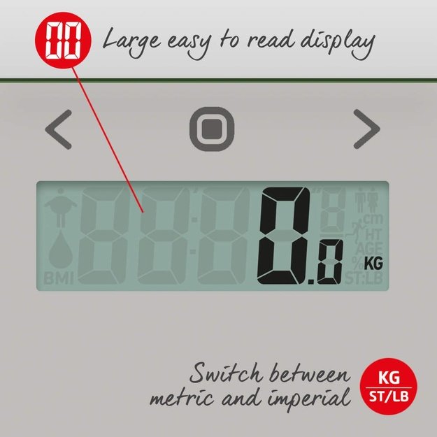 Salter 9113 GFEU12  Compact Glass Analyser Bathroom Scales, Grey