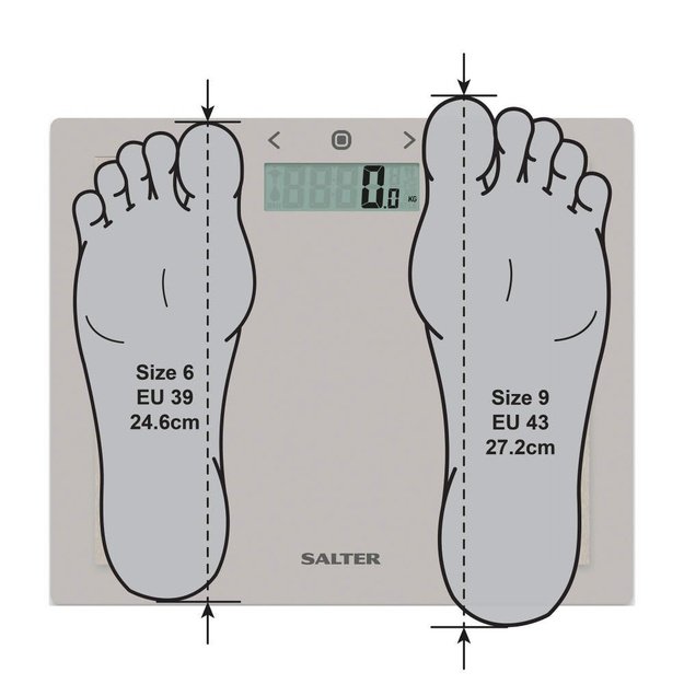 Salter 9113 GFEU12  Compact Glass Analyser Bathroom Scales, Grey