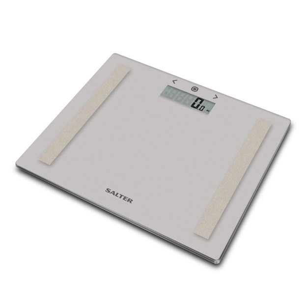 Salter 9113 GFEU12  Compact Glass Analyser Bathroom Scales, Grey