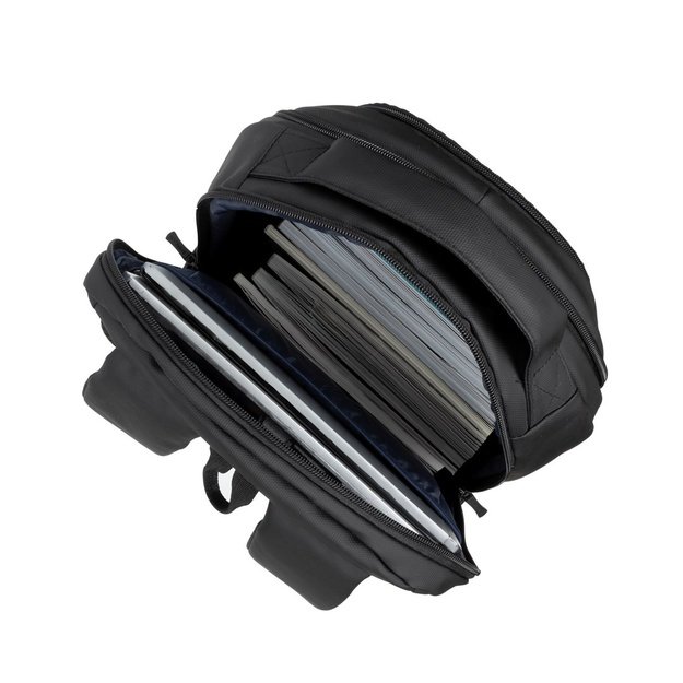 RIVACASE 8435 backpack for laptop 17.3  Tegel ECO, black, waterproof material, eco rPet, pockets for smartphone, documents,