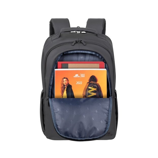RIVACASE 8435 backpack for laptop 17.3  Tegel ECO, black, waterproof material, eco rPet, pockets for smartphone, documents,