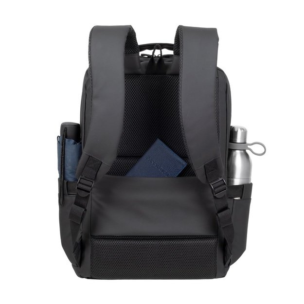 RIVACASE 8435 backpack for laptop 17.3  Tegel ECO, black, waterproof material, eco rPet, pockets for smartphone, documents,