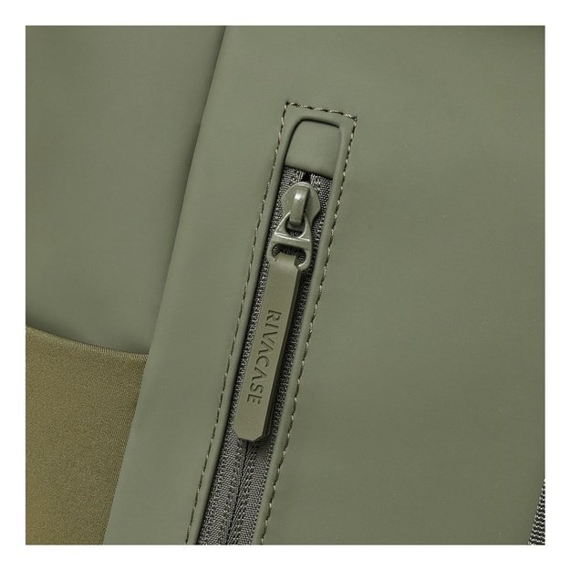 Rivacase Eden backpack Travel backpack Olive PU leather, Polyester, Recycled polyethylene terephthalate (rPET)