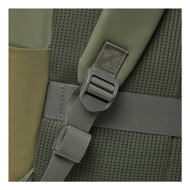 Rivacase Eden backpack Travel backpack Olive PU leather, Polyester, Recycled polyethylene terephthalate (rPET)