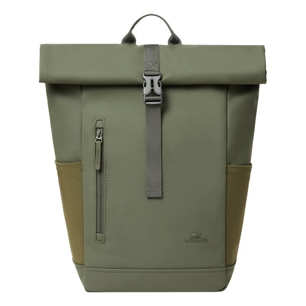 Rivacase Eden backpack Travel backpack Olive PU leather, Polyester, Recycled polyethylene terephthalate (rPET)