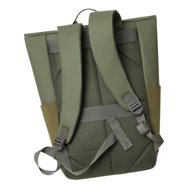 Rivacase Eden backpack Travel backpack Olive PU leather, Polyester, Recycled polyethylene terephthalate (rPET)