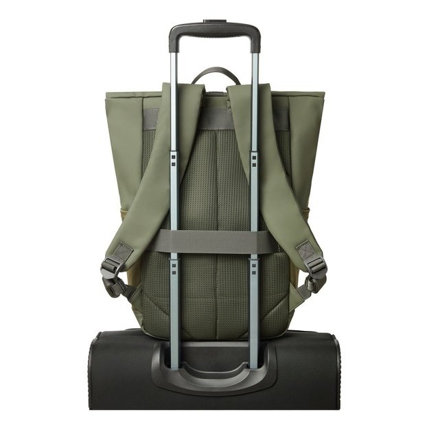 Rivacase Eden backpack Travel backpack Olive PU leather, Polyester, Recycled polyethylene terephthalate (rPET)