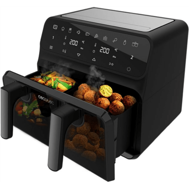 Cecotec Double hot air fryer | Cecofry Advance 9000 Window | Power 2200 W | Capacity 9 L | Black