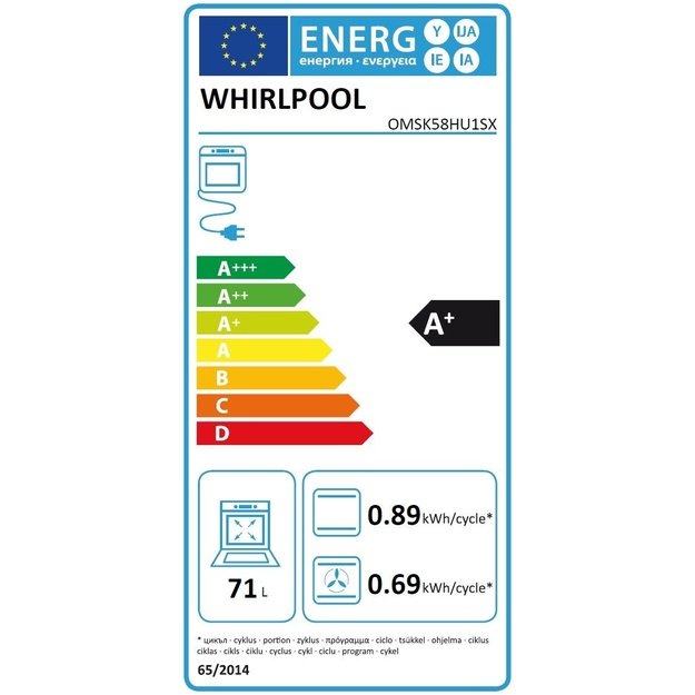 Įmontuojama orkaitė Whirlpool OMSK58HU1SX