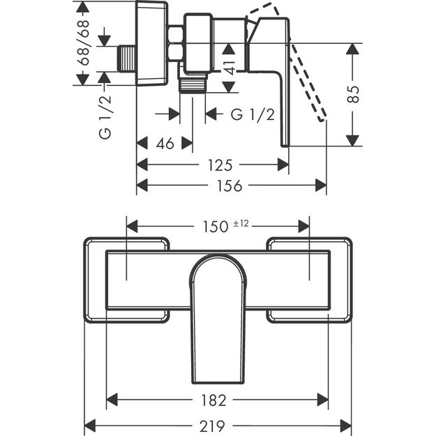 HANSGROHE Vernis Shape 71650000 (chromo)