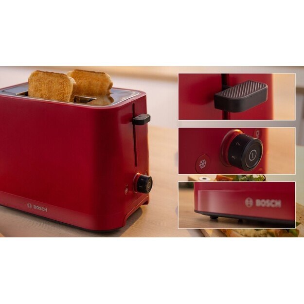 Bosch TAT3M124 toaster 2 slice(s) 950 W Red 6