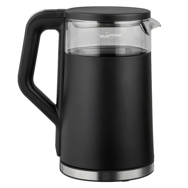 GreenBlue Cordless Electric Kettle, 1.7 L capacity, glass water tank, easy-to-read display, temperature selection, 2200 W,