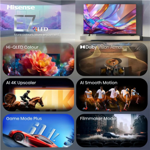 Hisense TV | 85E7S | 85  | Smart TV | VIDAA OS | UHD | Black