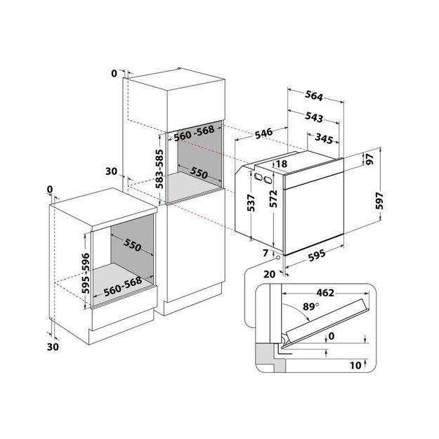 Įmontuojama orkaitė Whirlpool WOI4S8HM2SEA