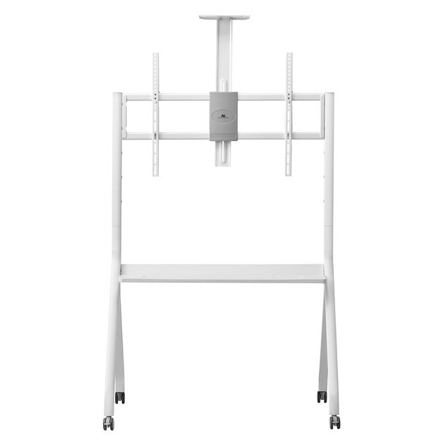 Maclean TV stand / cart, camera shelf, on casters, 55-100 , max load 120kg/10kg shelf, max. VESA 900x600, white, MC-114 W