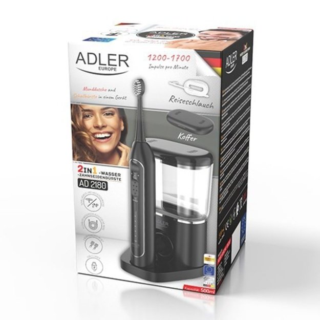 Sonic toothbrush with irrigator 2-in-1 Adler