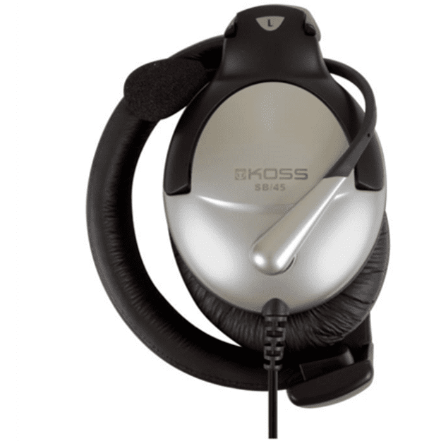 Koss | Headphones | SB45 | Wired | On-Ear | Microphone | Silver/Black | Noise canceling
