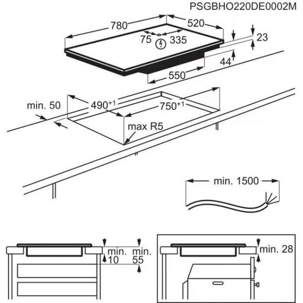 80 cm pločio indukcinė kaitlentė AEG TI84IB10FB