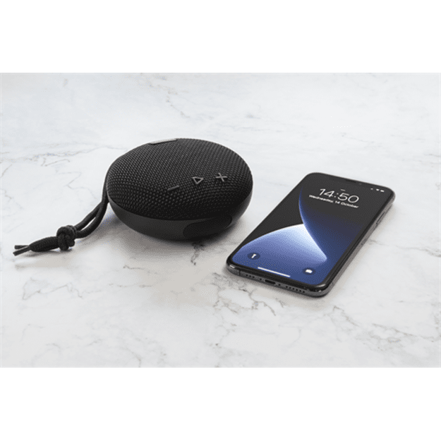 STREETZ vandeniui atsparus &bdquo;Bluetooth&ldquo; garsiakalbis, 5 W, AUX, įmontuotas mikrofonas, juodas / CM763