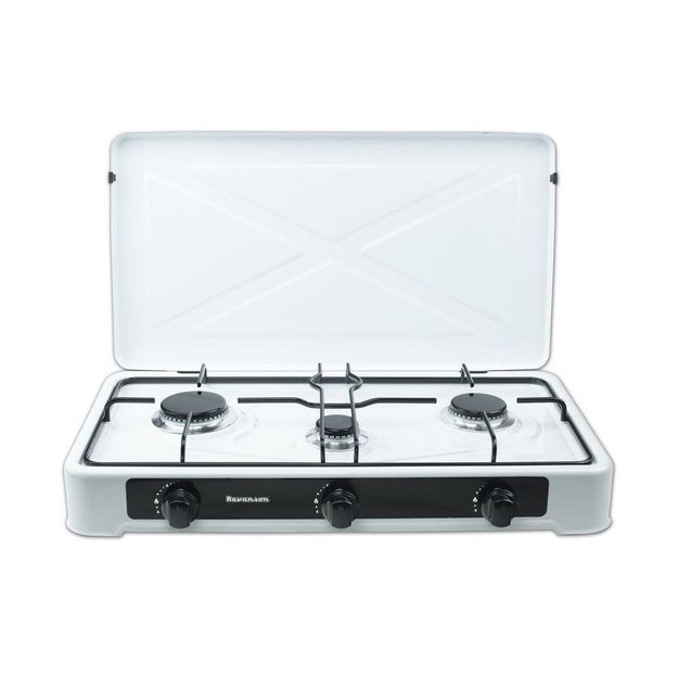 Ravanson K-03TB Black, White Countertop 60 cm Gas 3 zone(s)