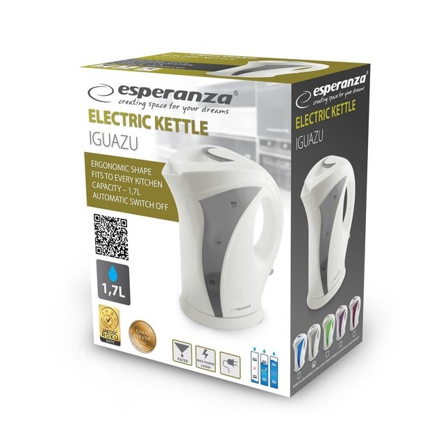 Kettle electric Esperanza Iguazu EKK018E (2200W 1.7l, gray color)