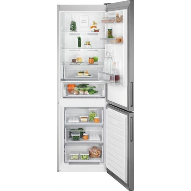 186 cm auk&scaron;čio  ner plieno spalvos No Frost &scaron;aldytuvas su &scaron;aldikliu Electrolux LNT5ME32U1