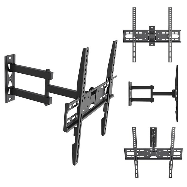 Maclean TV Mount / Bracket, max VESA 400x400, 32-55 , up to 30 kg, black, tilt adjustment +2&deg;&ndash;-10&deg; and swivel adjustment