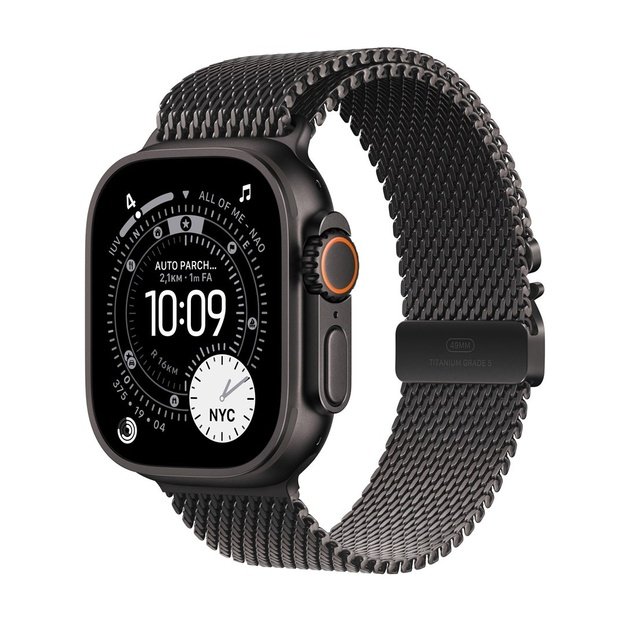 Watch Apple Watch Ultra 3 (2025) 5G 49mm Black Titanium Case with Black Titanium Milanese Loop L - Black